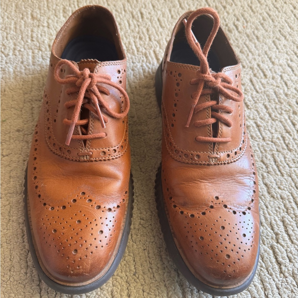 Cole Haan 2.0 Zerogrand Tan Leather Wingtip Oxford